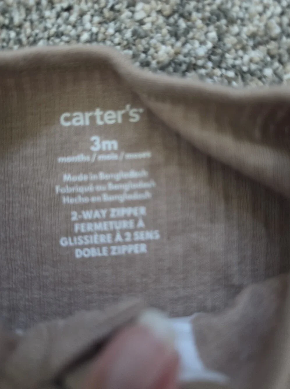 Carter's Brown Ribbed Bear & Cream Animal Print Footed One-Pieces (3 Pack)